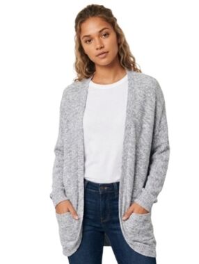 "Hollister Co."  Marled Grey Open-Front Cardigan Size M/L